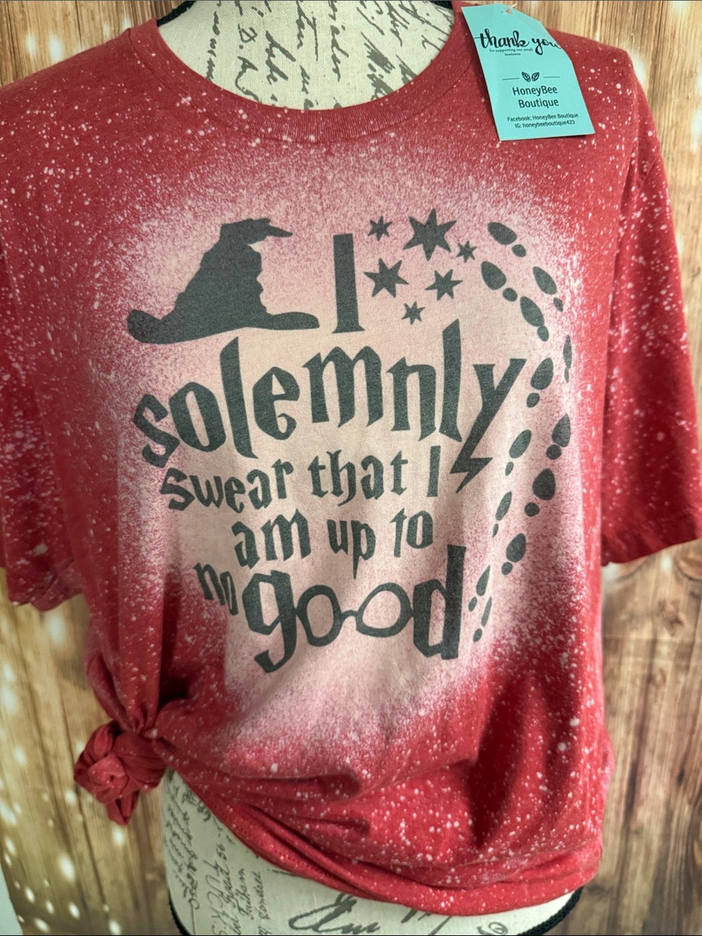 Bella Canvas Bleached Red 'I Solemnly Swear' Harry Potter’s Graphic